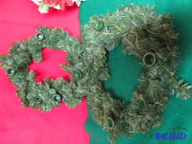 2 Wreaths with Candle Holders