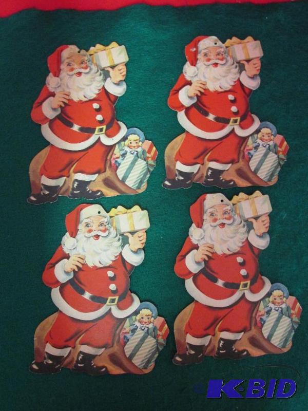 Antique, Vintage, Collectible Cardboard Santas Christmas Decor