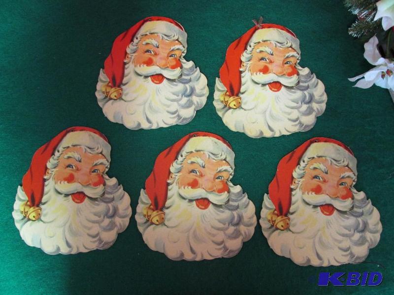 Antique, Vintage, Collectible Cardboard Santas Christmas Decor