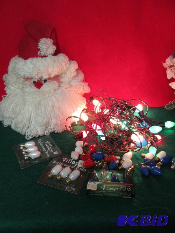 Santa Face and lots of Vintage Lights