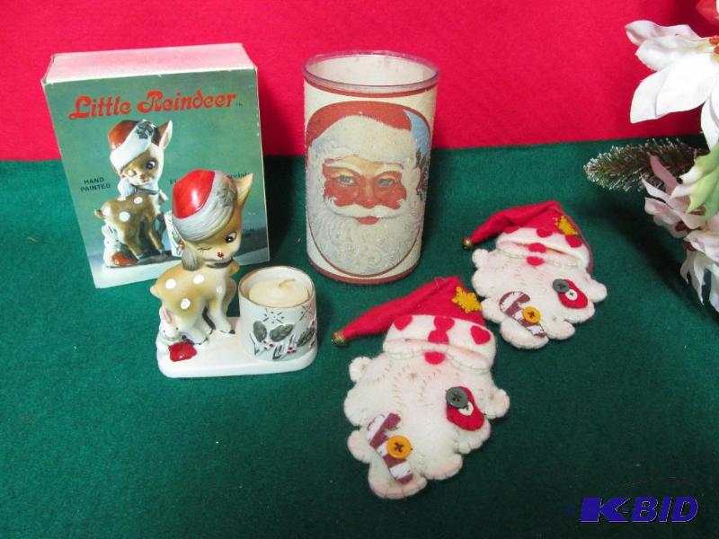 Vintage, Antique Little Reindeer with Votive from 1978