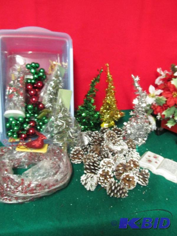 Some Cute Christmas Decorations including a Lefton China Hand Painted Copy of the Lords Prayer