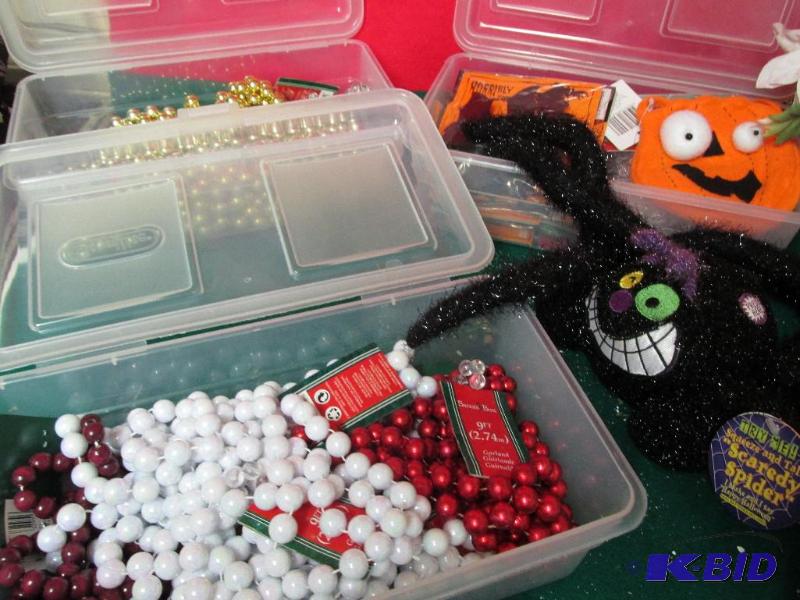 Large Group of Beads and Some Halloween Decorations
