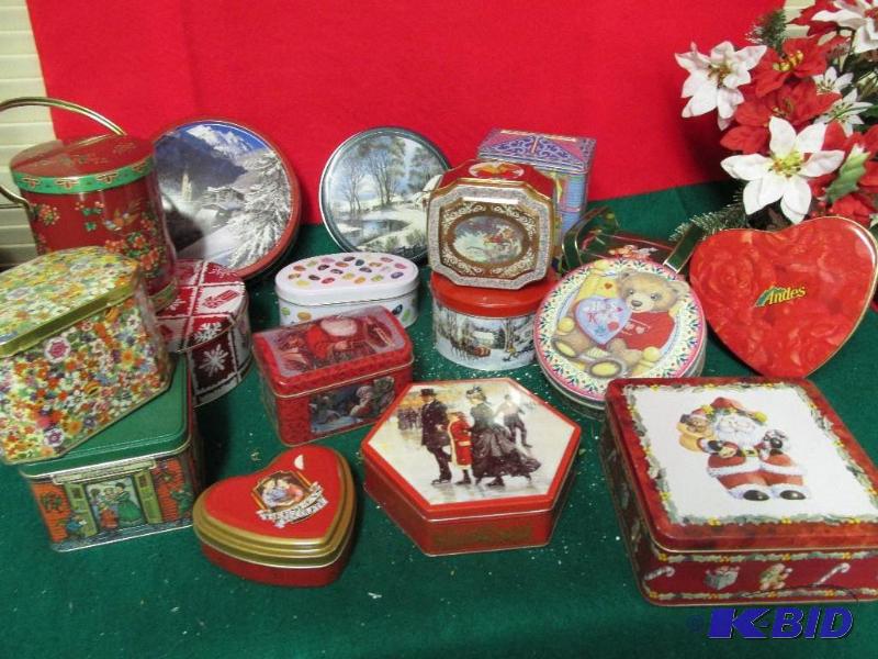 Large Group of Christmas Tins