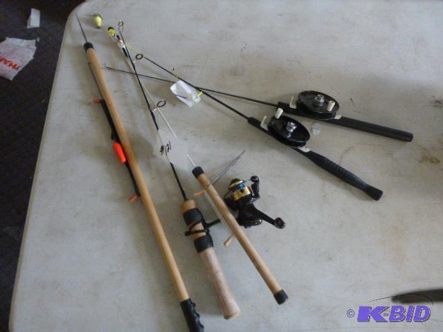 lot 121 image: Five Ice Fishing Rods...