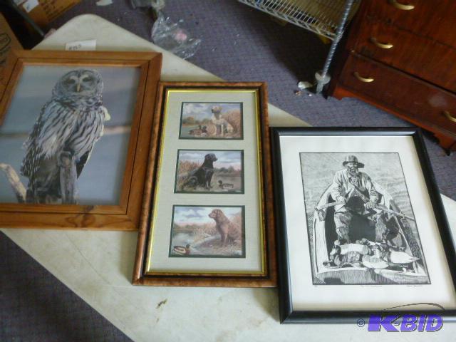 lot 183 image: Three Framed Hanging Pictures...