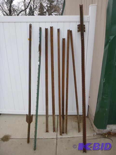 lot 28 image: Nine Miscellaneous Fence Posts...