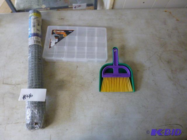 lot 46 image: Galvanized Hardware Cloth, Small Dust Pan and...