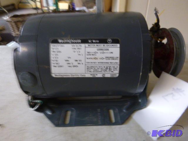 lot 57 image: Westinghouse Electric Motor 13 HP, 110 volt,...