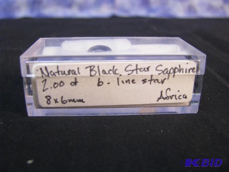 lot 10 image: Natural black star sapphire 2.00ct six line s...