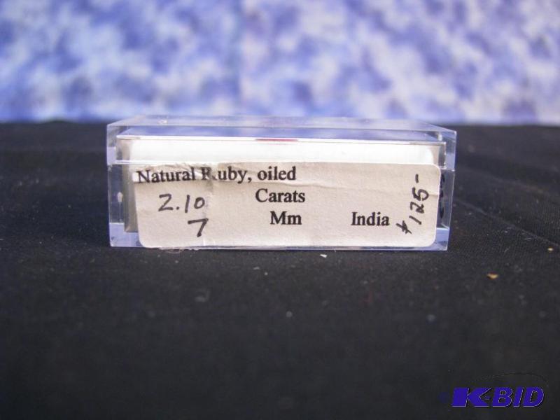 lot 11 image: Natural Ruby, oiled 2.10 carats 7mm India...