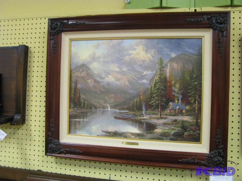 lot 24 image: Thomas Kinkade Framed canvas, Limited edition...