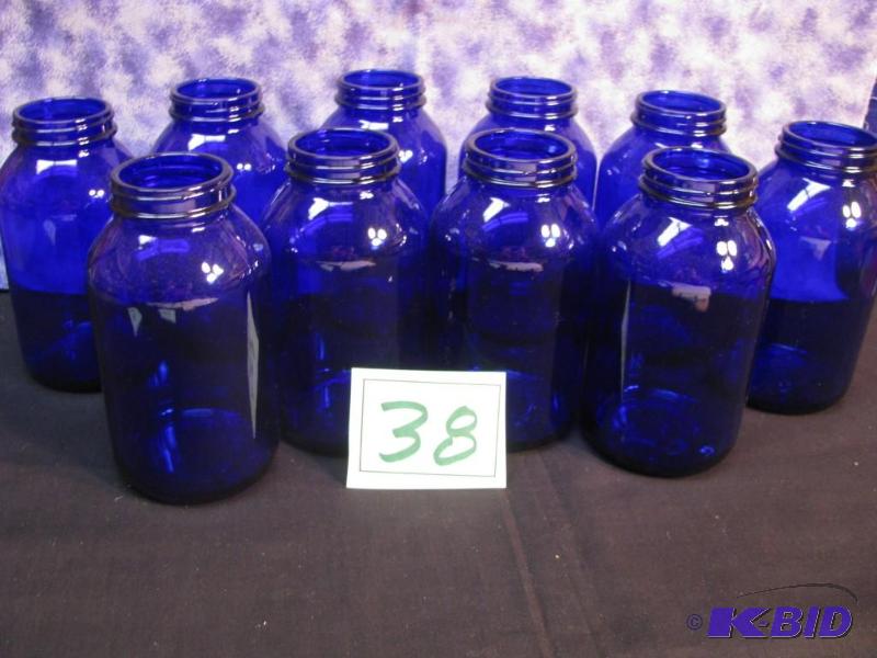 lot 38 image: 10 (500ml) cobalt blue jars...