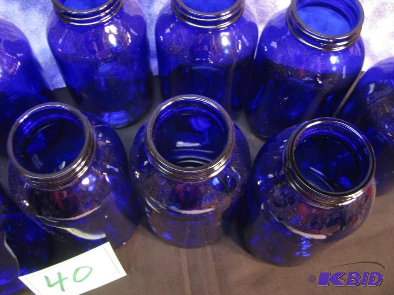 lot 40 image: 10 (500ml) cobalt blue jars...