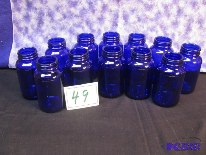 lot 49 image: 12 (200ml) cobalt blue jars...