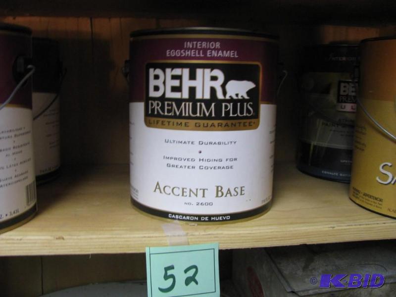 lot 52 image: one gallon of paint Behr interior eggshell en...