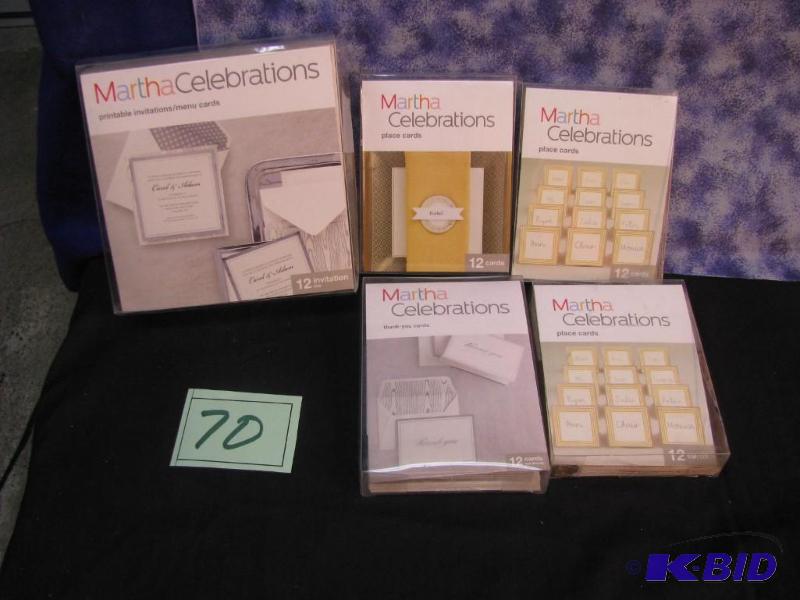 lot 70 image: Martha Stewart Printable invitations  menu c...