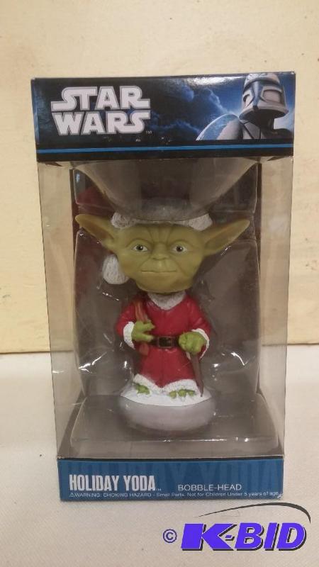 STAR WARS HOLIDAY YODA BOBBLEHEAD. NEVER BEEN...