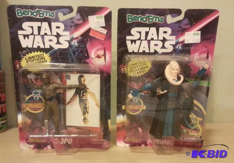 Lot of 2 Bend-ems Figures. C-3P0 and Bib Fort...