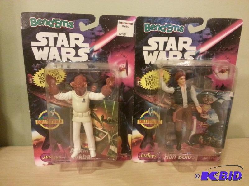 Lot of 2 Bend-ems Figures. Han Solo and Admir...