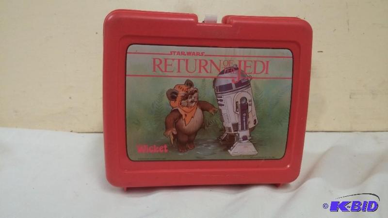 RETURN OF THE JEDI RED PLASTIC LUNCH BOX WITH...
