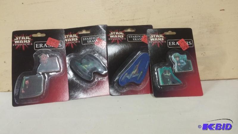 LOT OF 4 EPISODE 1 ERASERS NEVER BEEN OPENED...
