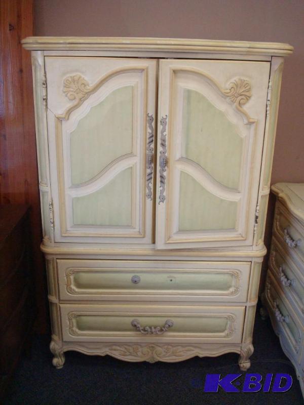 Light Yellow French Provincial Type Armoire ,...