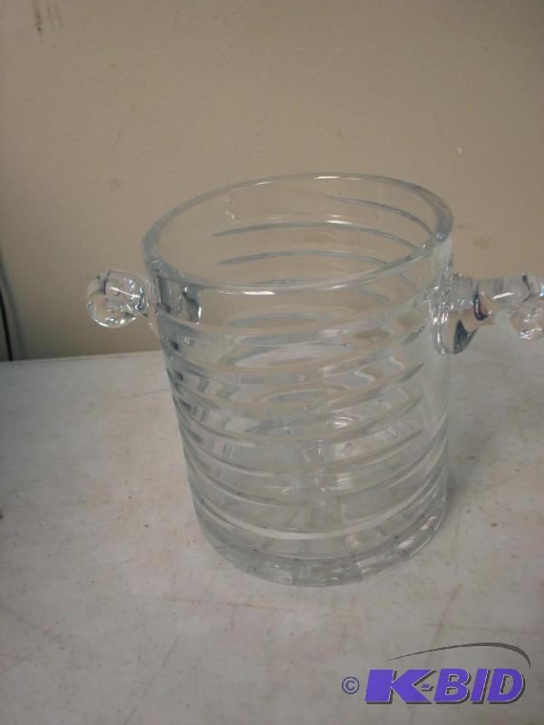 Block Crystal Glass Ice Bucket...