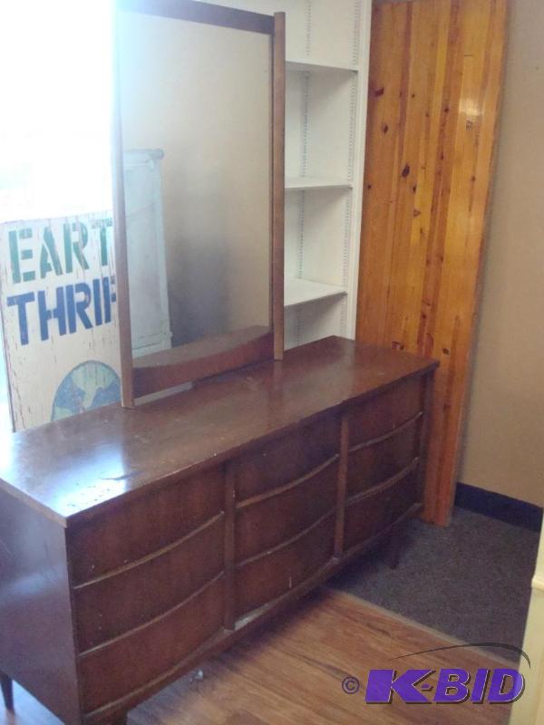 Vintage Dresser, Curved Drawers, Some Marks, ...