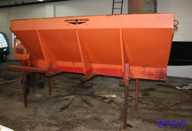 lot 11 image: 5 yard MDP Swenson sand salt spreader. Electr...