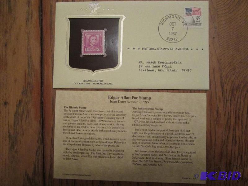 Edgar Allen Poe Stamp, Issued 1949 Mint seal...