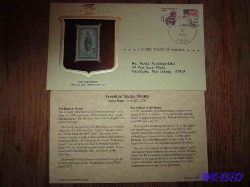 Mint stamp with anniversary postmark, Freedom...