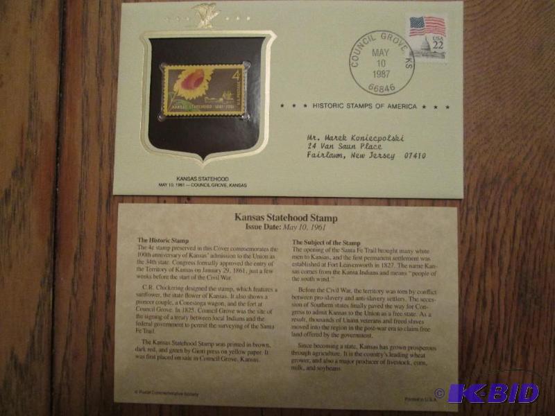 Kansas Statehood Stamp, Issued 1961 Mint sea...