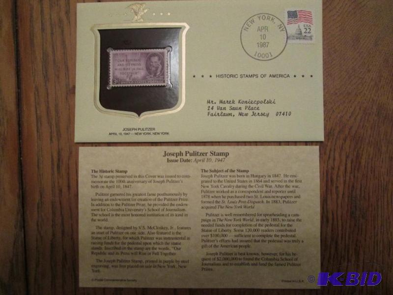 Joseph Pulitzer Stamp, Issued 1947 Mint seal...