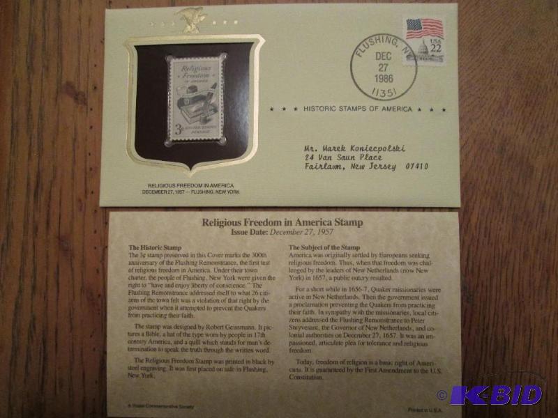Religious Freedom In America Stamp, Issued 19...