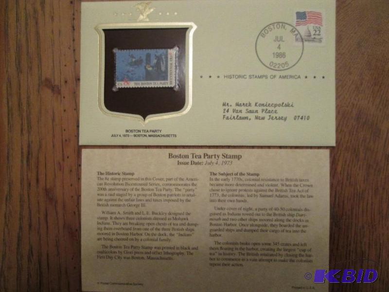 Boston Tea Party Stamp, Issued 1973 Mint sea...