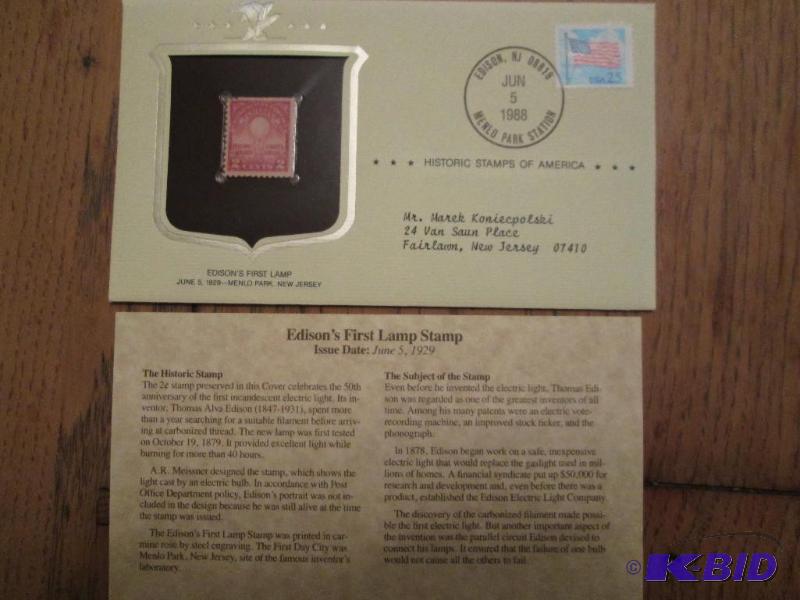 Edisons First Lamp Stamp, Issued 1929 Mint ...