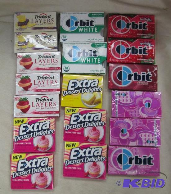Qty 18 of assortment of gums...