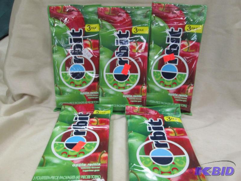 Qty 5 pkg with 3 pak in it of orbit apple rem...