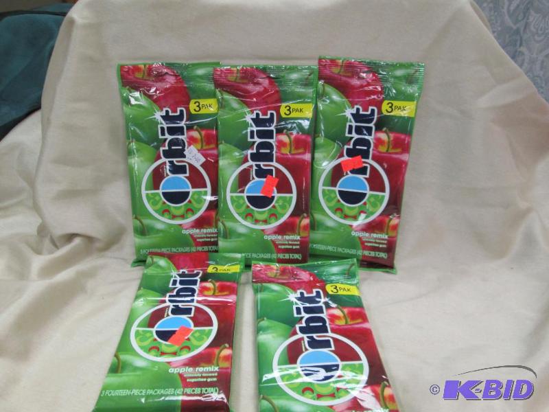 Qty 5 pkg with 3 pak in it of orbit apple rem...