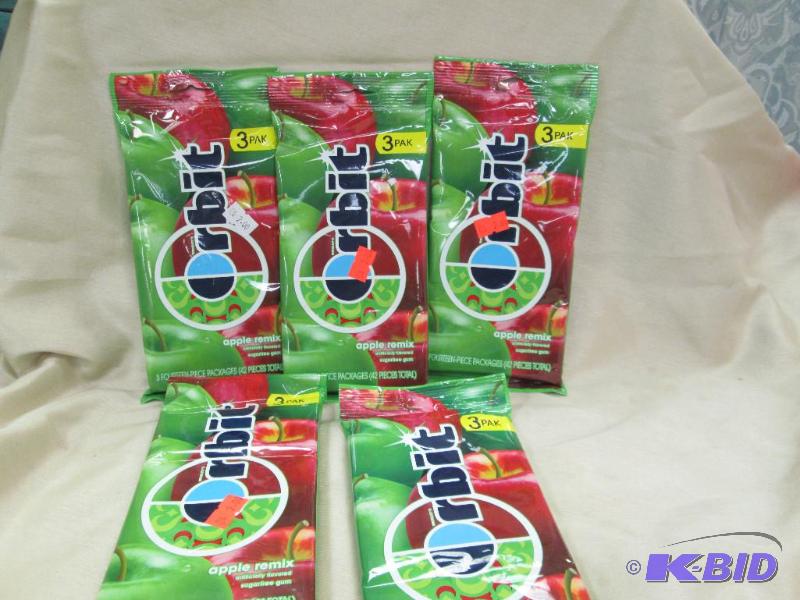 Qty 5 pkg with 3 pak in it of orbit apple rem...