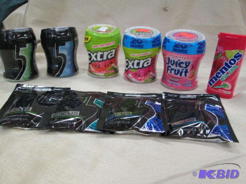 Qty 10 Mentos gum, Wrigleys rain a tingling ...