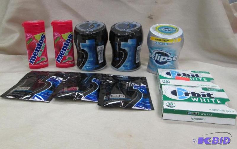 Qty 10 Wrigleys cobalt peppermint, Mentos gu...