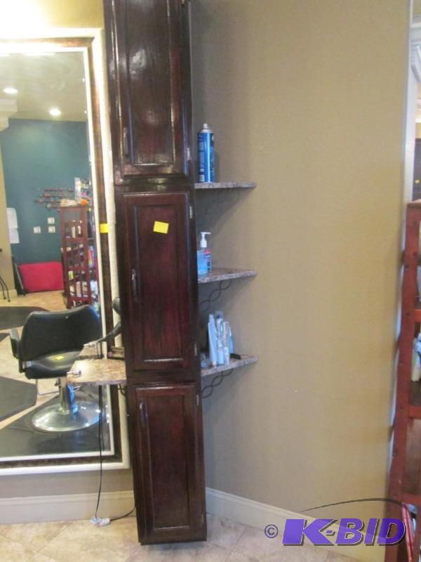 lot 13 image: Tall Wood Cabinets