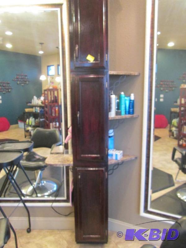 lot 14 image: Tall Wood Cabinets