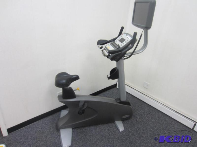 lot 22 image: Matrix U3X Commercial Grade Upright Exercise Bike.  With matching Matrix TV package