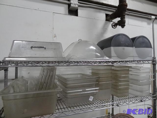 lot 107 image: Misc Prep Pans. 2 Roll Towel Dispensers. 2 Pa...