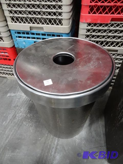 lot 113 image: Stainless Garbage can...