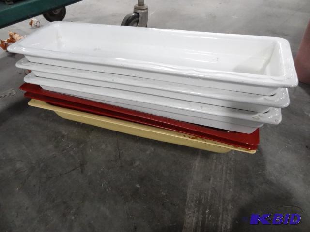 lot 145 image: 6 Metal and Aluminum Salad Bar Pans...