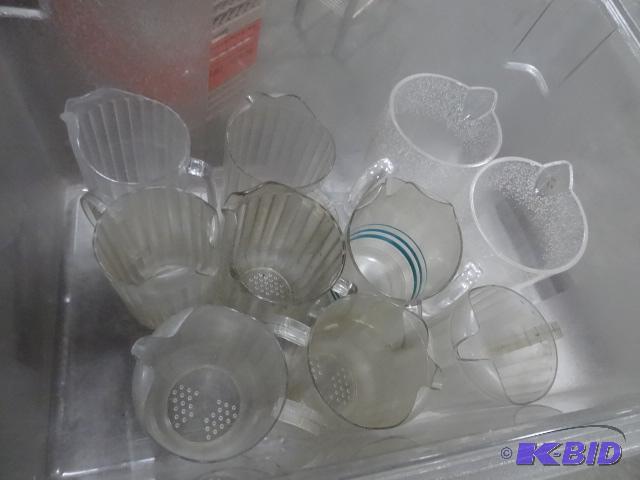 lot 149 image: Plastic Pitchers. Max 21.5 Gal. Prep Bin...